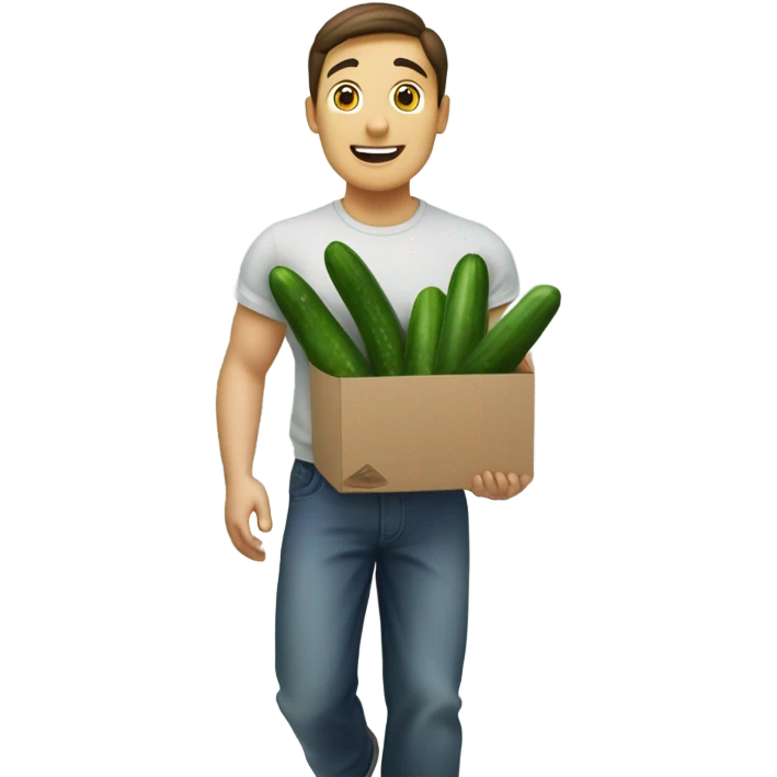 Man made cucumber factory walking to my house emoji