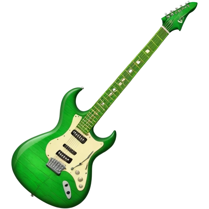 Green, lightning shaped, Dean ML electric guitar  emoji