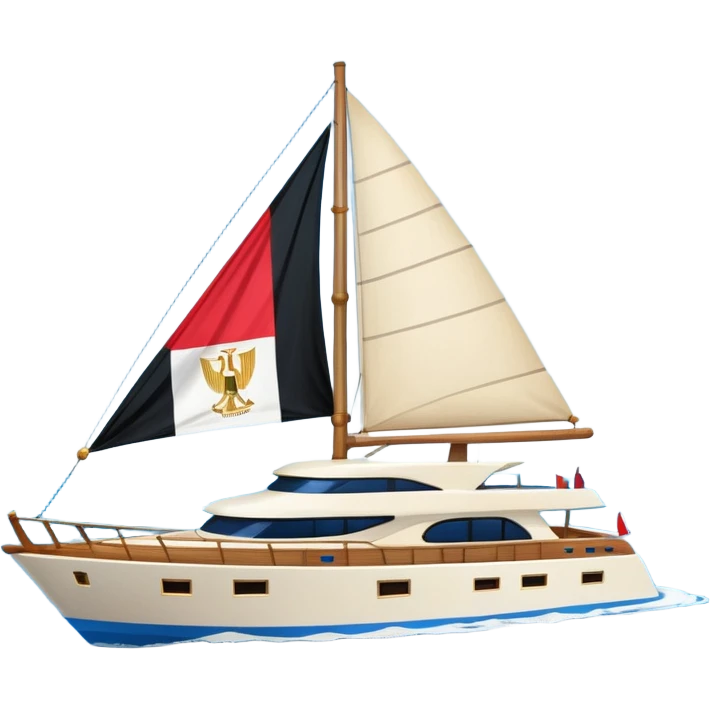 yacht with Egyptian flag emoji
