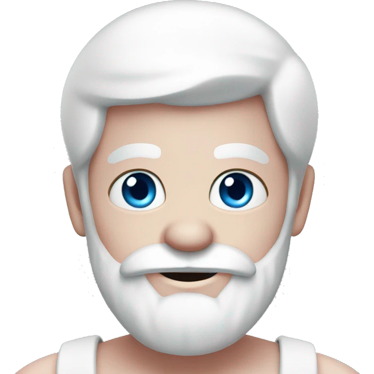 Light Pink Santa with blue eyes white skin emoji