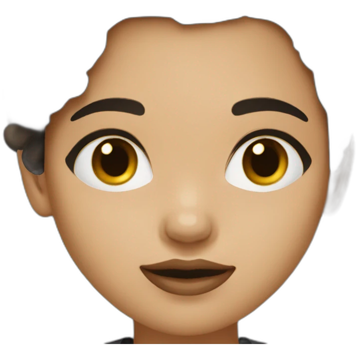designer girl with light skin short dark brown hair in black shirt emoji