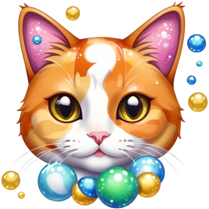 Glitter kitty bubbles lucky charms  emoji