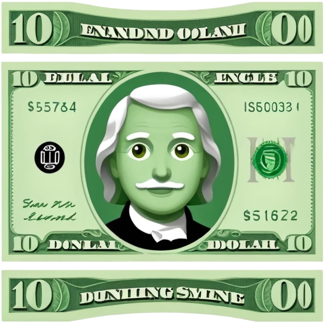 14 dollar bill flat ios emoji style version emoji