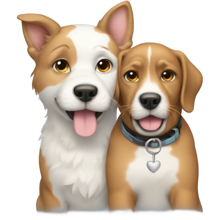 A dog with cat in one love relation  emoji