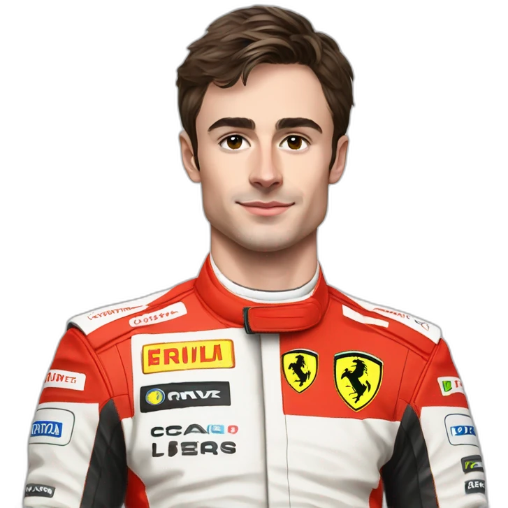 Charles Leclerc avec une tenue Ferrari emoji