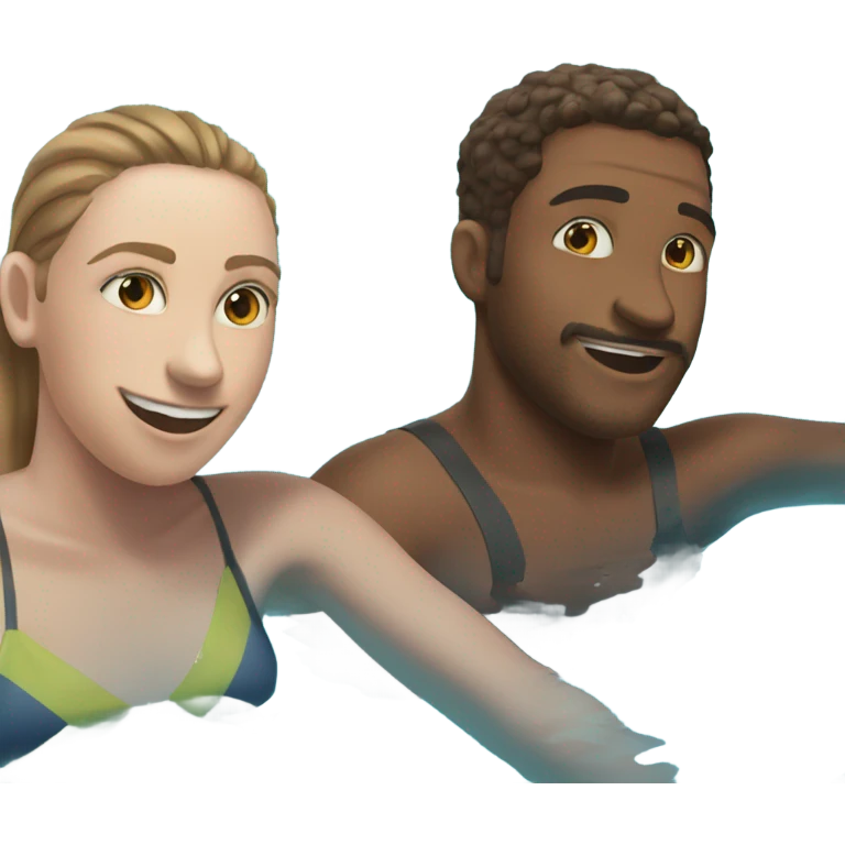Two friend swimming inside pool together  emoji
