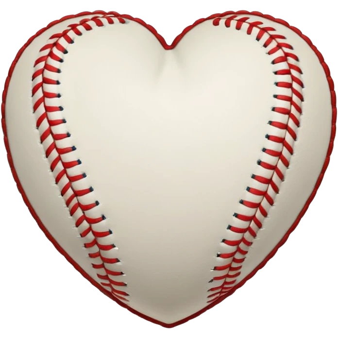 Heart shaped baseball emoji