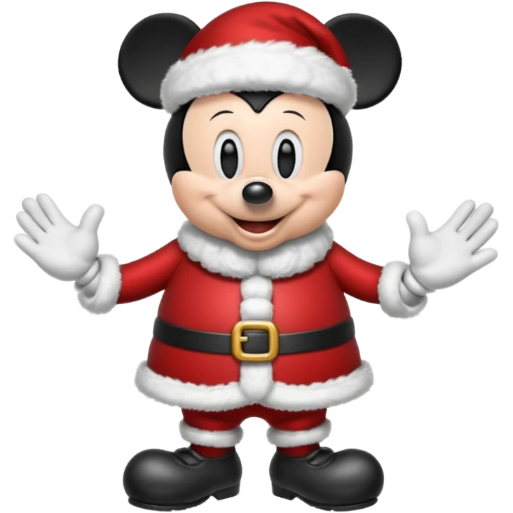 Mickey wearing a santa claus costume emoji