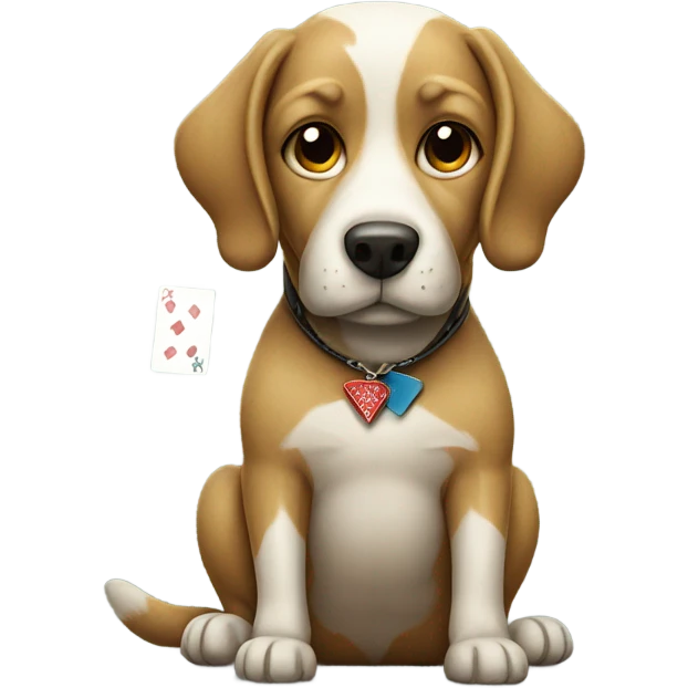 Dog playing poker emoji