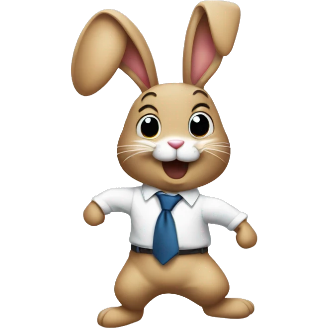 Bunny dancing with a tie emoji