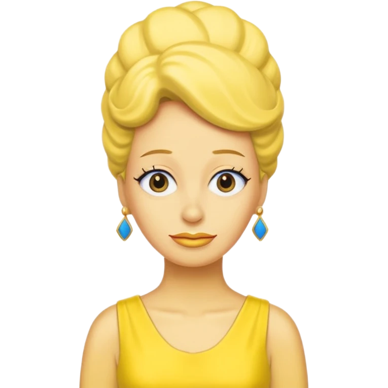 Marge Simpson with dress yellow with complete yellow emoji