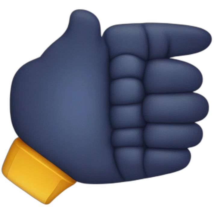 Thumbs up emoji but the thumb is horizontally bent in a 90 degree angle in the middle emoji