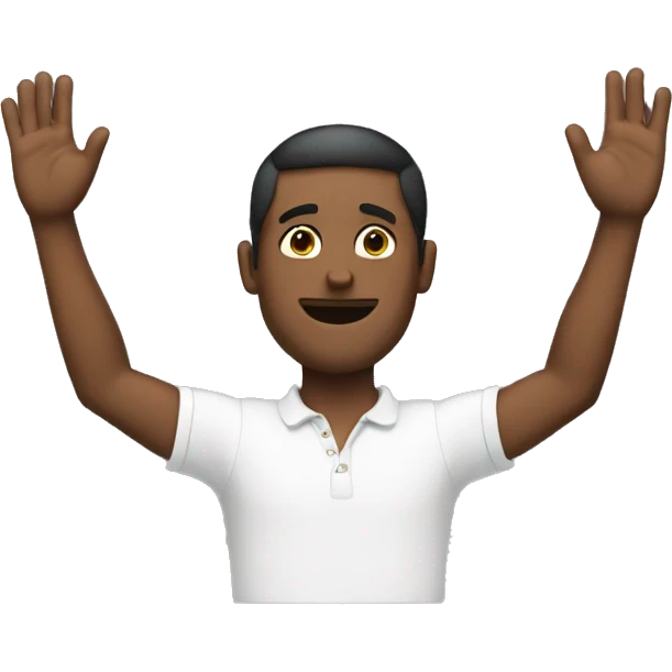 guy hands up emoji