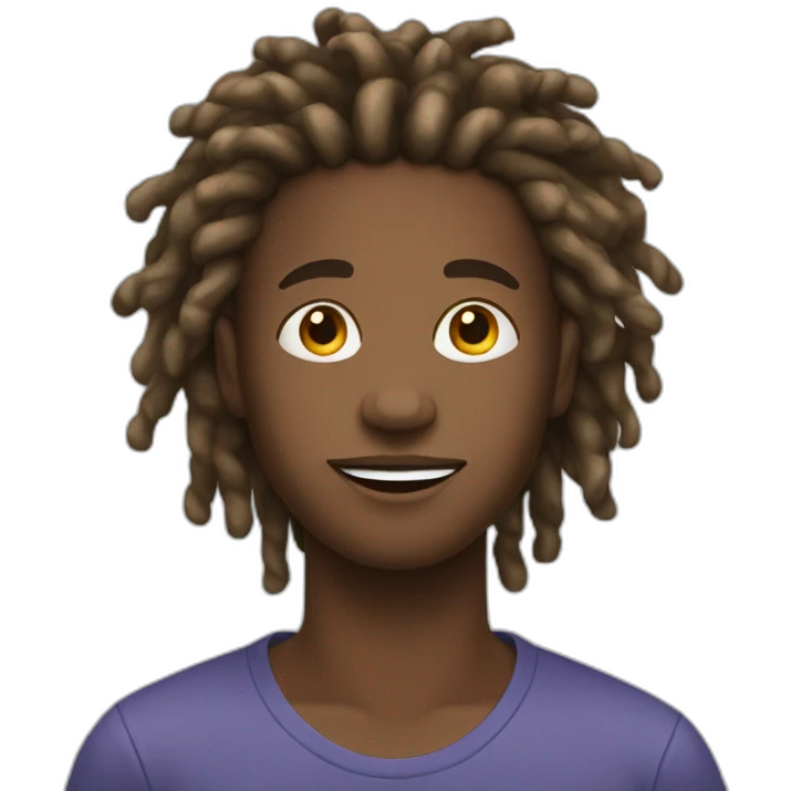 Young black man with locs in digital Space emoji