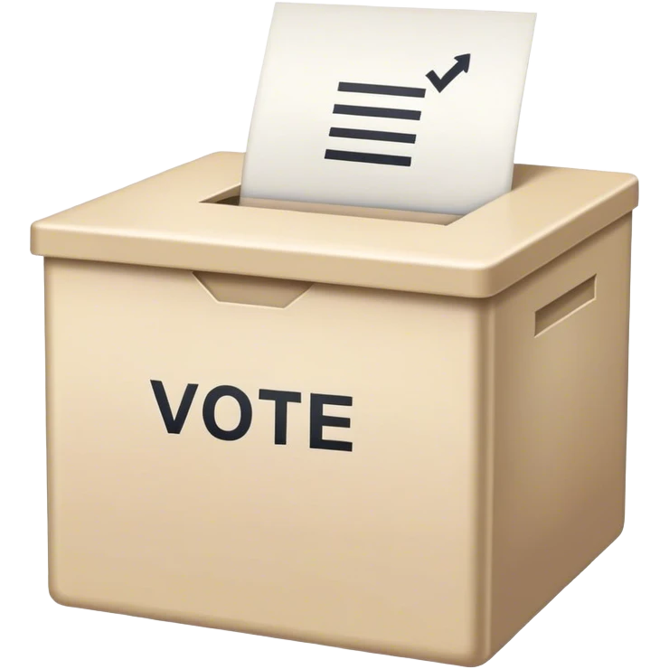 Vote box with 'Vote' written on the front and paper entering the top slot  emoji
