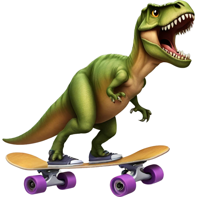 T-Rex on a skate boarded  emoji