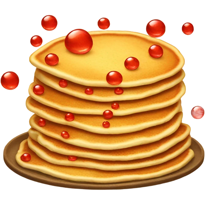 Pancake with red caviar emoji