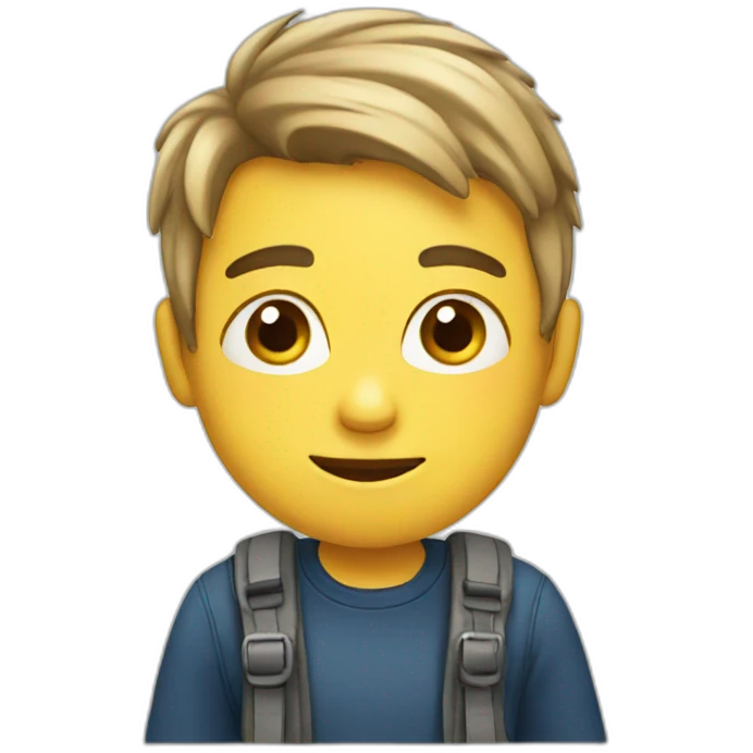 Boy with mobile  emoji