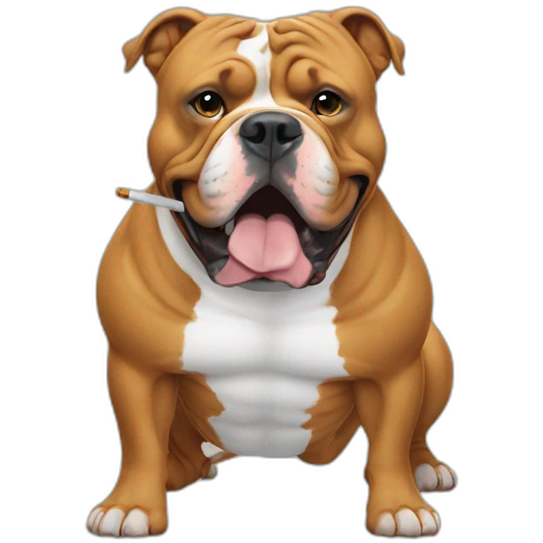 American XL bully smoking a vape emoji