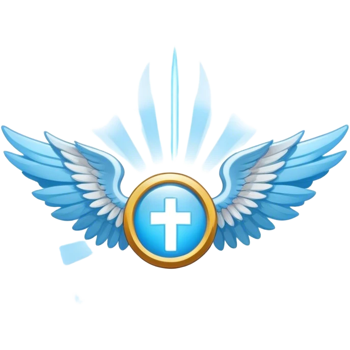 wings emblem holy saint light blue emoji