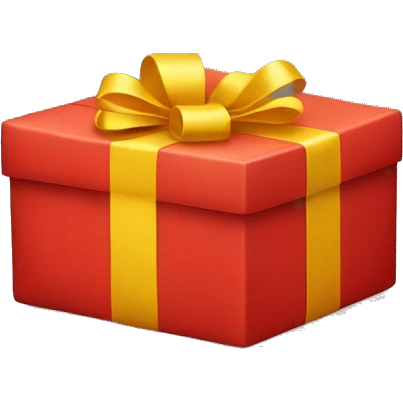 one red box gift with yellow ribbon emoji emoji