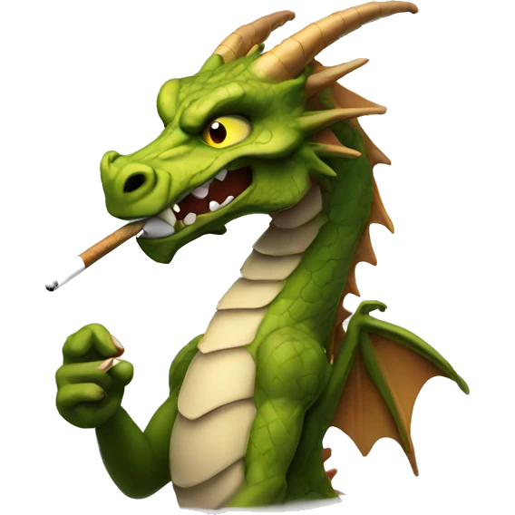 A dragón smoking ciggarette emoji