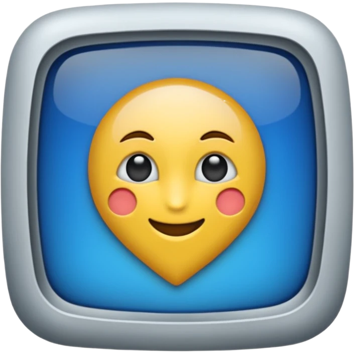 монитор с синим фоном emoji