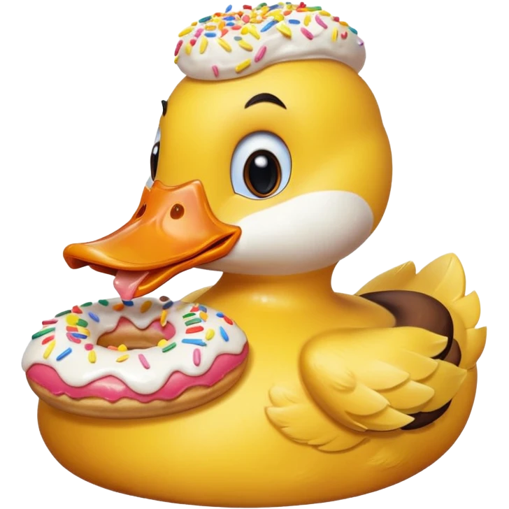 Duck with a doughnut  emoji