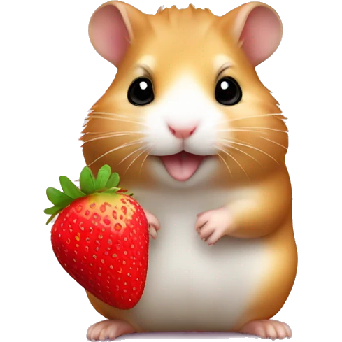 hamster with strawberry emoji