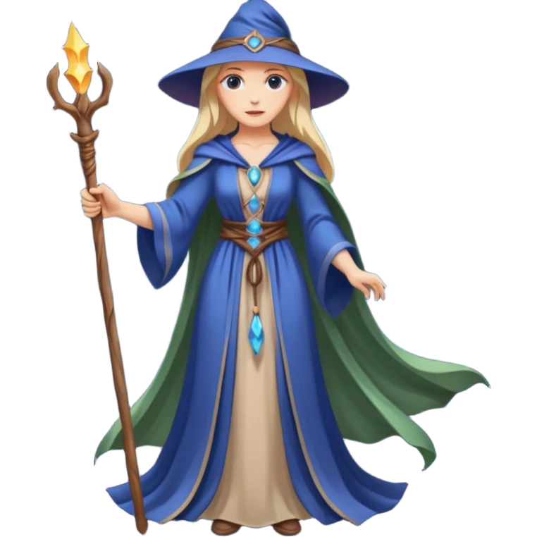 Elegant sorceress – Long dress, staff





 emoji