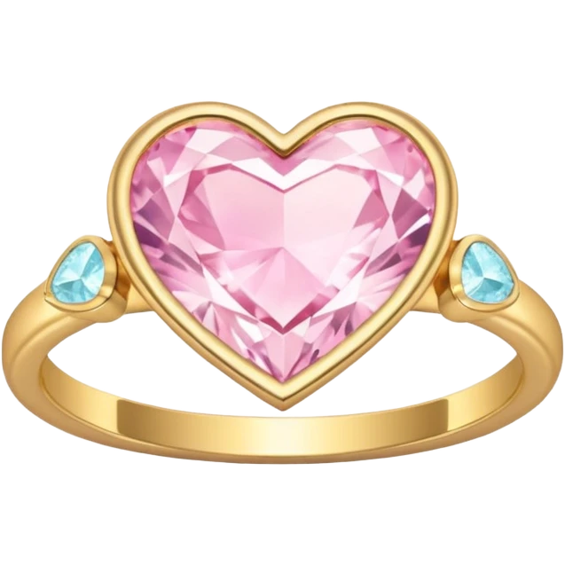 Golden Diamond Pastel Pink Heart Ring emoji