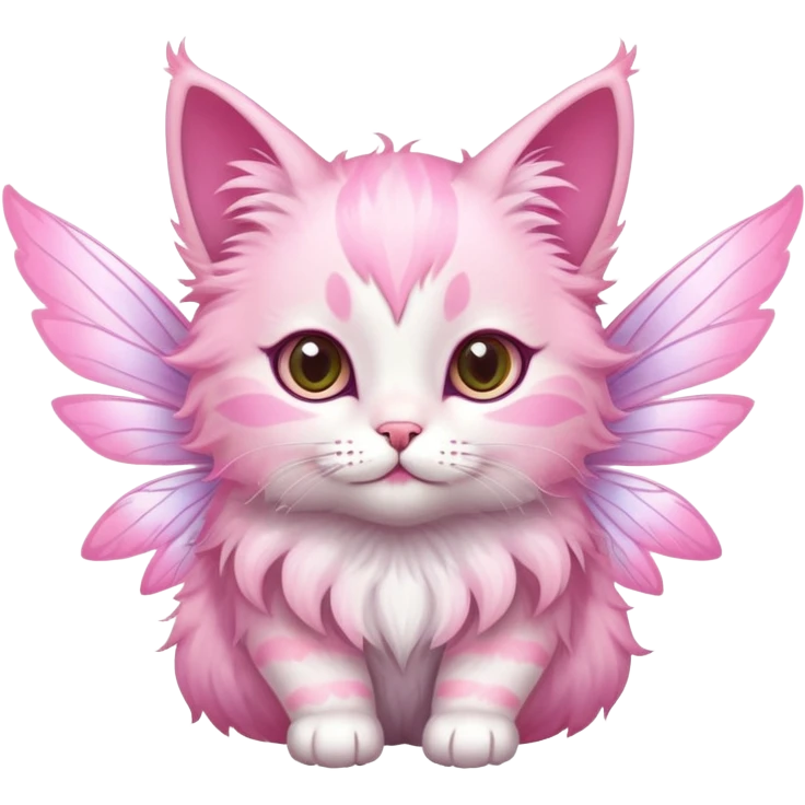Cat as pretty pink fairy  emoji