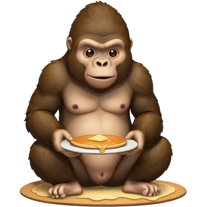 gorilla eating pancakes while pooping emoji