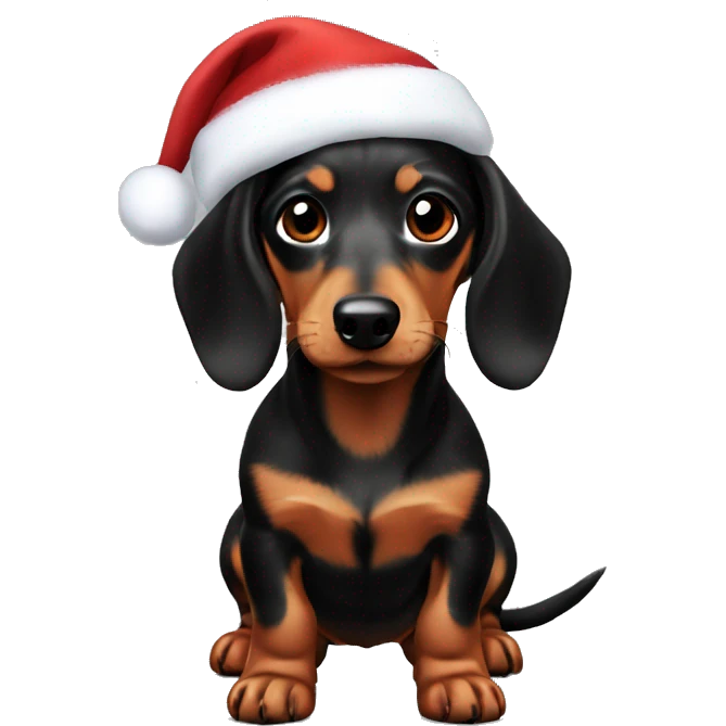Dachshund Christmas long hair emoji