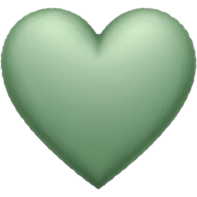 sage green heart, sketched emoji