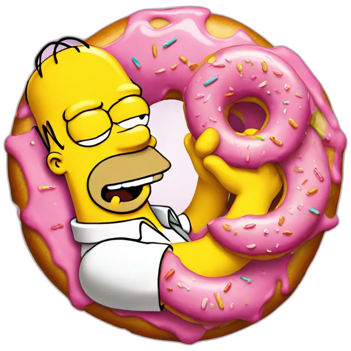 Homer Simpson eats a donut emoji