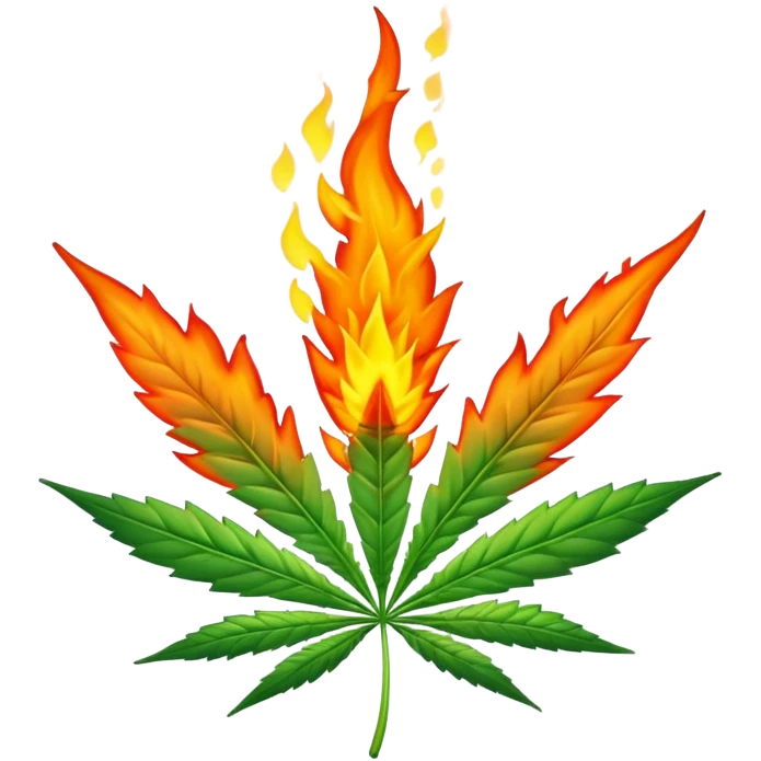 cannabis leaf on fire emoji