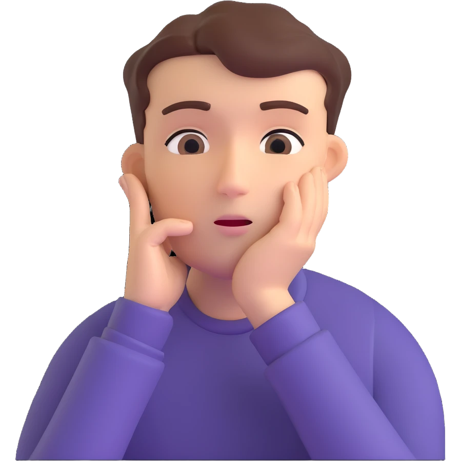 thinking face, looking up, hand on chin emoji