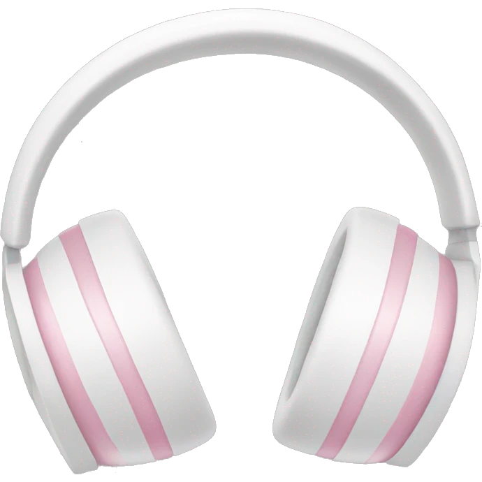 white headphones with light pink bows emoji