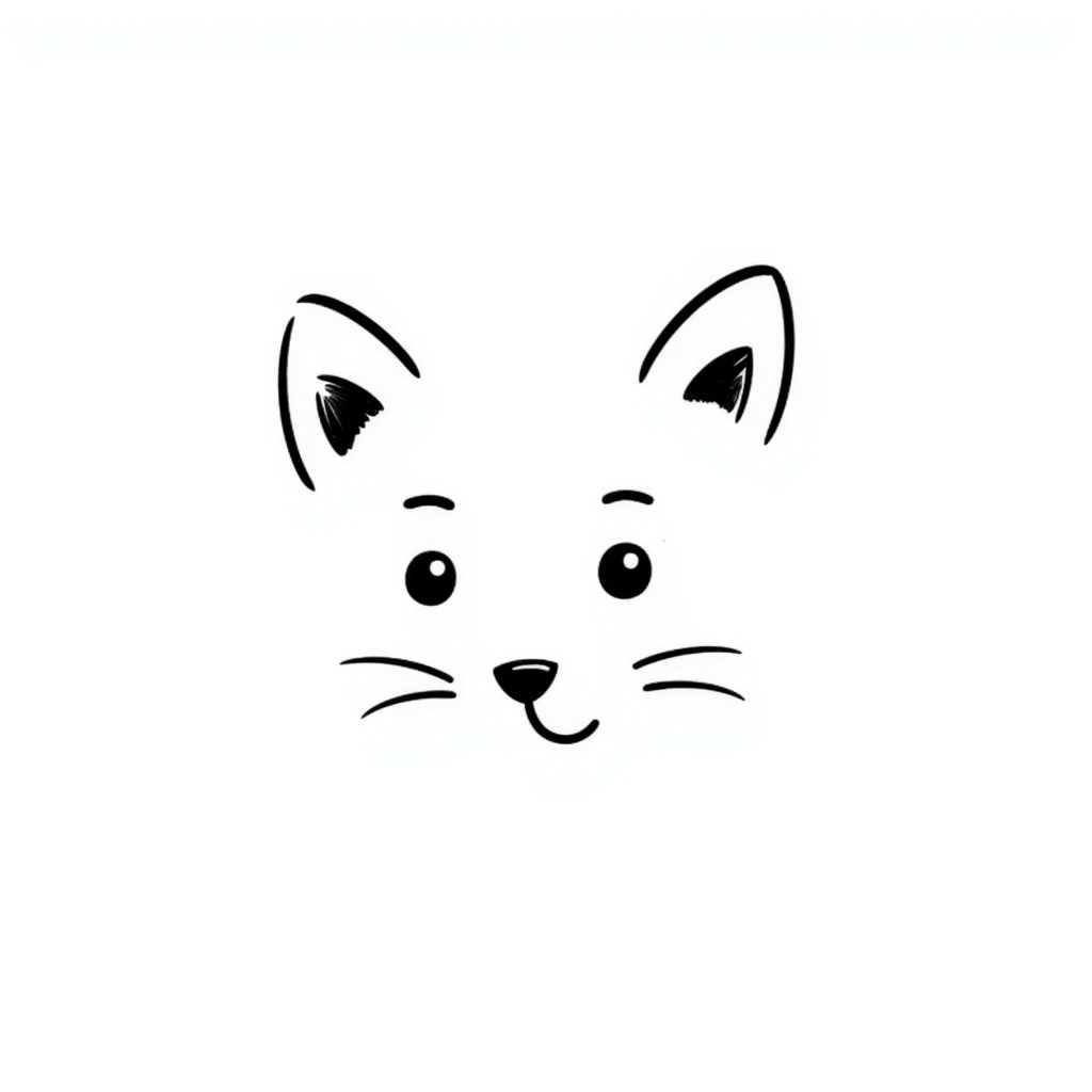 simple sketch of a cat face emoji
