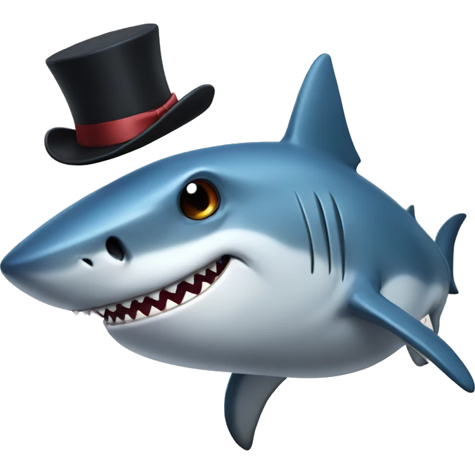 shark with tophat emoji
