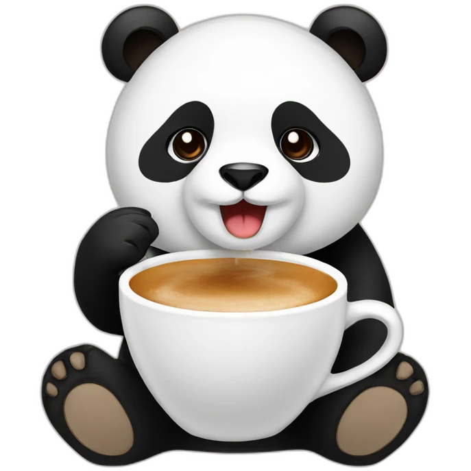 a panda drinking a cappuccino emoji