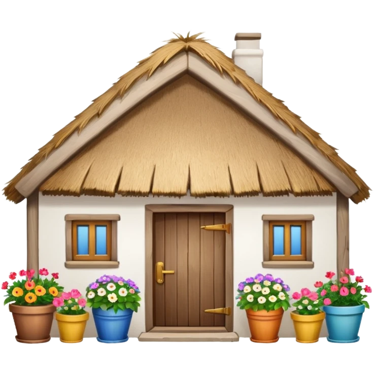 A Ukrainian peasant house with white walls emoji