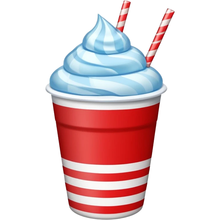 Red slushie in a white striped cup emoji