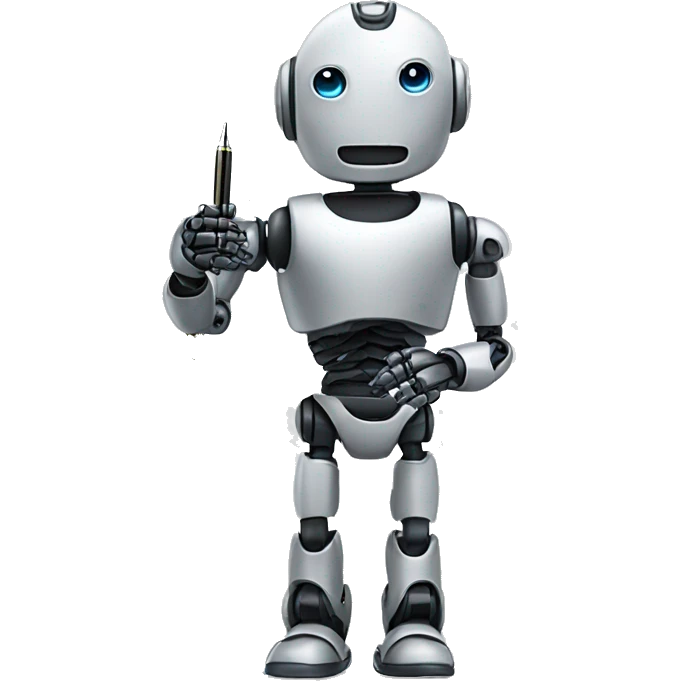 robot with a pen in his hand emoji
