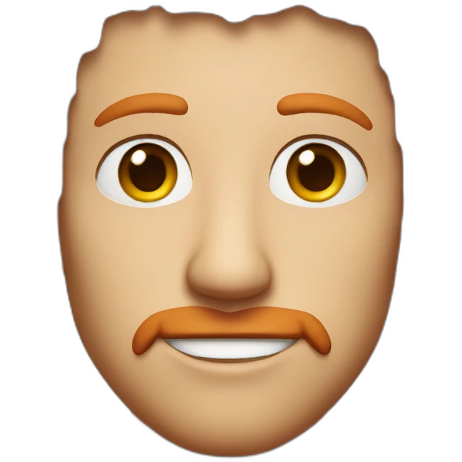 A red-haired man looking at a camera emoji