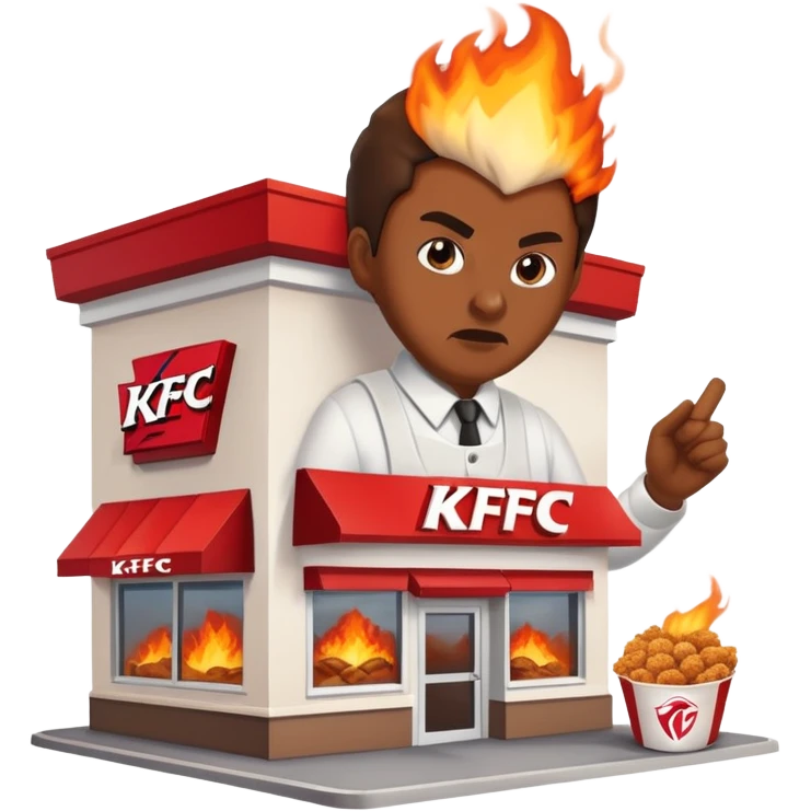 someone destroying kfc while the earth is on fire emoji