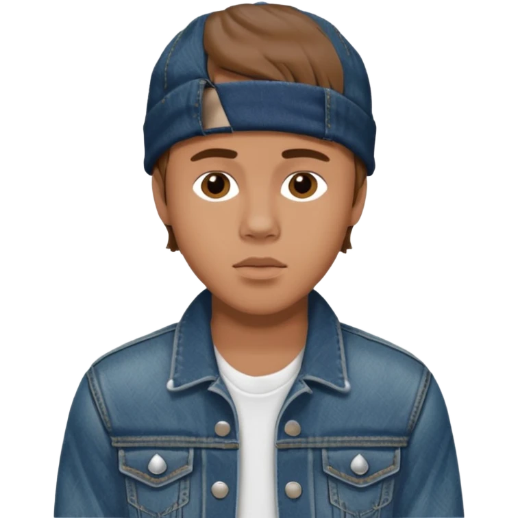 justin bieber, wear jean jacket emoji
