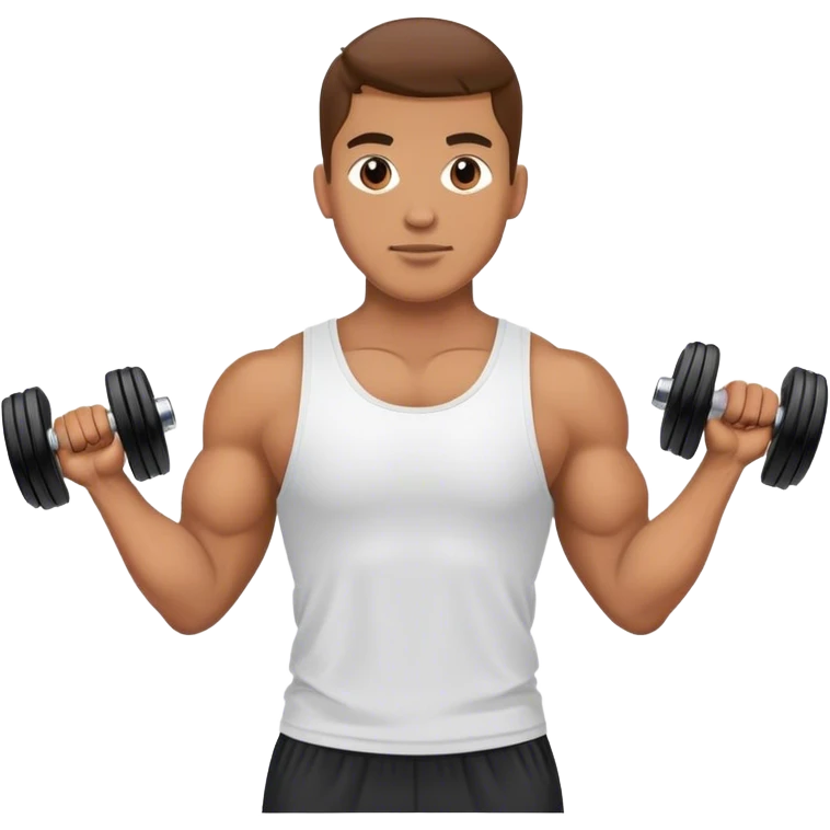 athlete holding dumbbels emoji