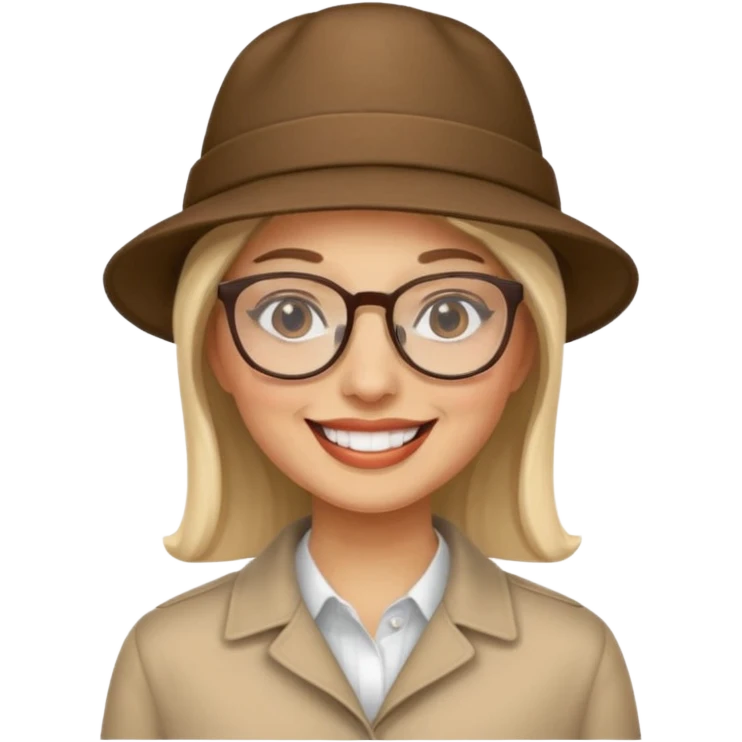 woman wearing hats and glasses emoji